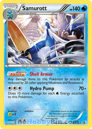 0039 Samurott Holo Rare Legendary Treasures
