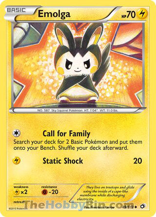 Emolga #49/113 Uncommon - Legendary Treasures Pokemon card