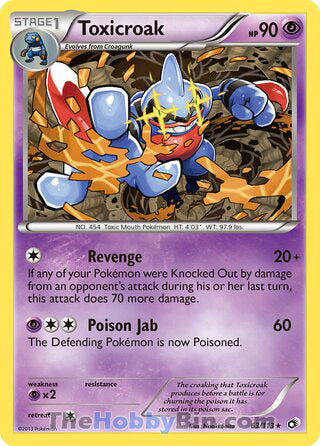 Toxicroak #63/113 Rare - Legendary Treasures Pokemon card