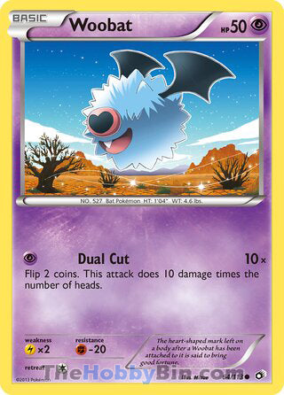 Woobat #64/113 Common - Legendary Treasures Pokemon card