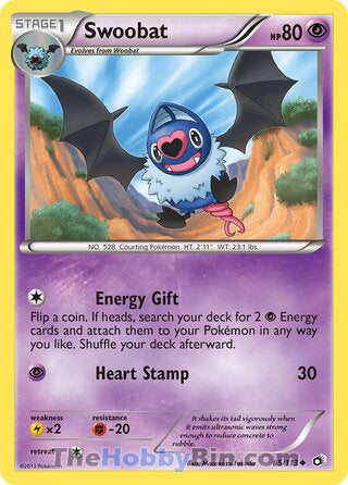 Swoobat #65/113 Uncommon - Legendary Treasures Pokemon card
