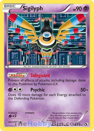 Sigilyph #66/113 Holo Rare - Legendary Treasures Pokemon card