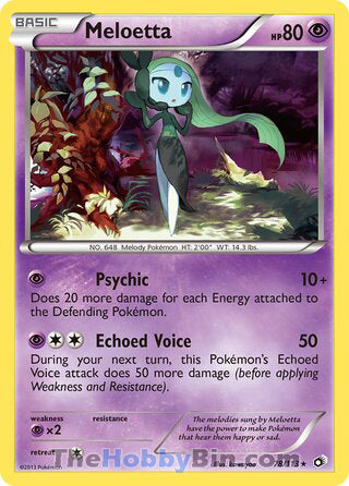 Meloetta #78/113 Holo Rare - Legendary Treasures Pokemon card