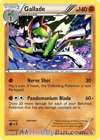 Gallade #81/113 Rare - Legendary Treasures Pokemon card