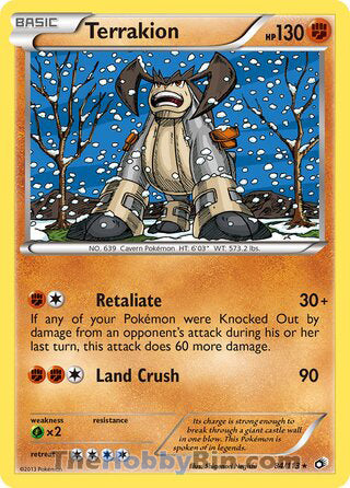 Terrakion #84/113 Holo Rare - Legendary Treasures Pokemon card