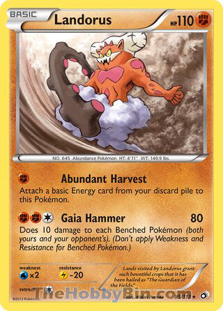 Landorus #85/113 Holo Rare - Legendary Treasures Pokemon card