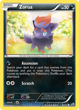 Zorua #89/113 Common - Legendary Treasures Pokemon card
