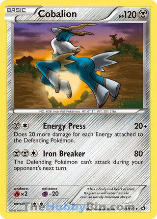 Cobalion #91/113 Holo Rare - Legendary Treasures Pokemon card