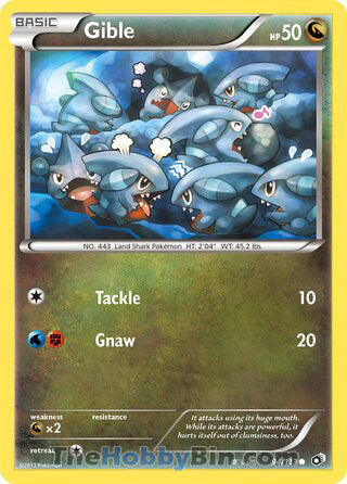 Gible #94/113 Common - Legendary Treasures Pokemon card