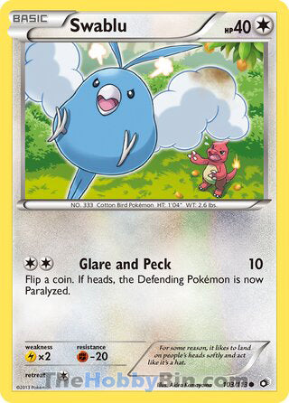 Swablu #103/113 Common - Legendary Treasures Pokemon card