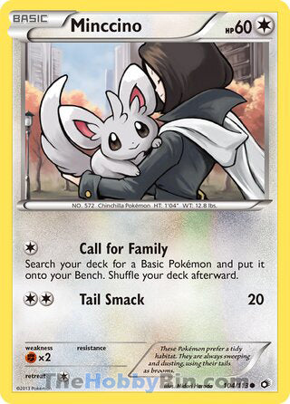 Minccino #104/113 Common - Legendary Treasures Pokemon card