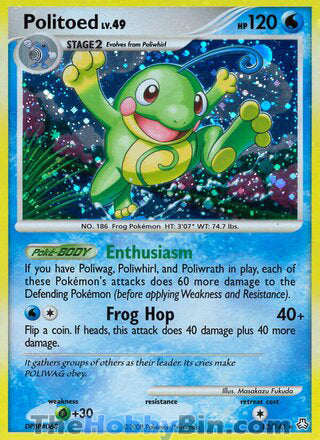 0012 Politoed Holo Rare Legends Awkended