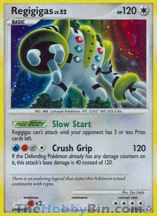 0015 Regigigas Holo Rare Legends Awkended