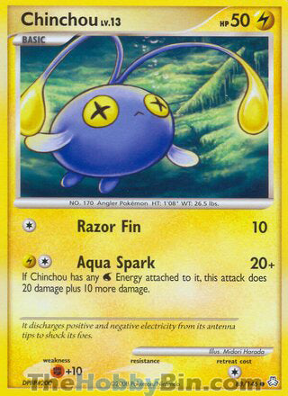 Chinchou #88/146 Common - Legends Awakened Pokemon card