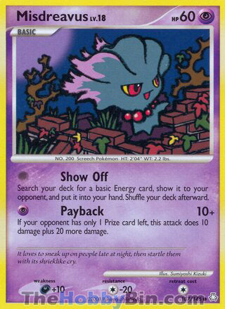 Misdreavus #107/146 Common - Legends Awakened Pokemon card