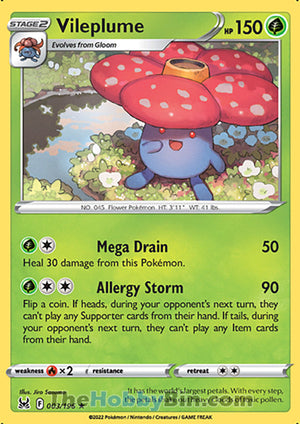 0003 Vileplume Holo Rare Lost Origin