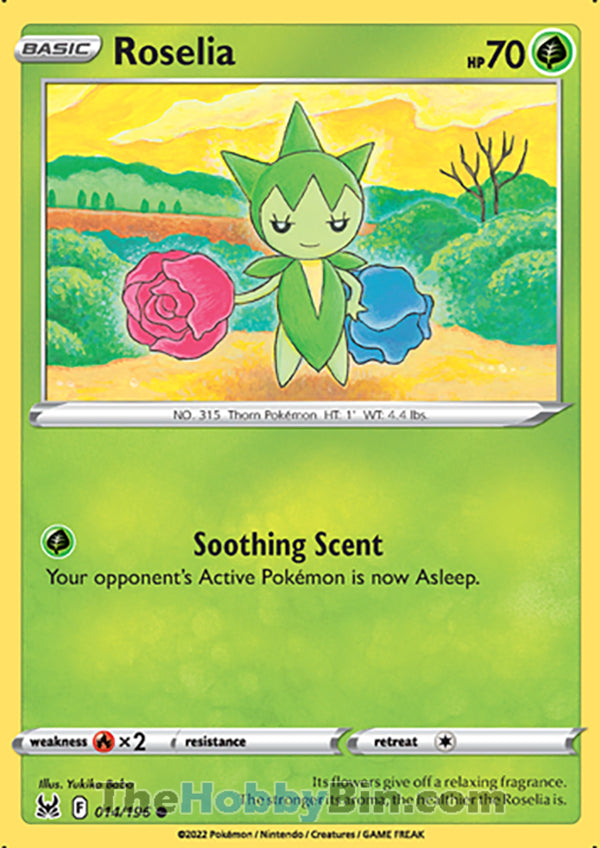 Roselia #14/196 Common - Lost Origin Pokemon card
