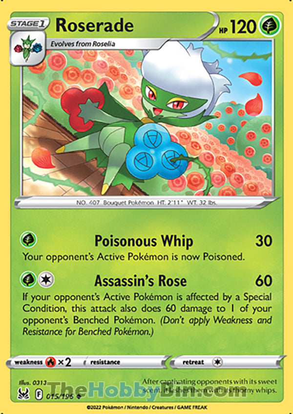 Roserade #15/196 Uncommon - Lost Origin Pokemon card