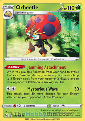 0020 Orbeetle Holo Rare Lost Origin