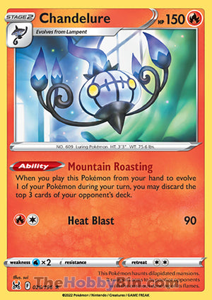 0026 Chandelure Holo Rare Lost Origin