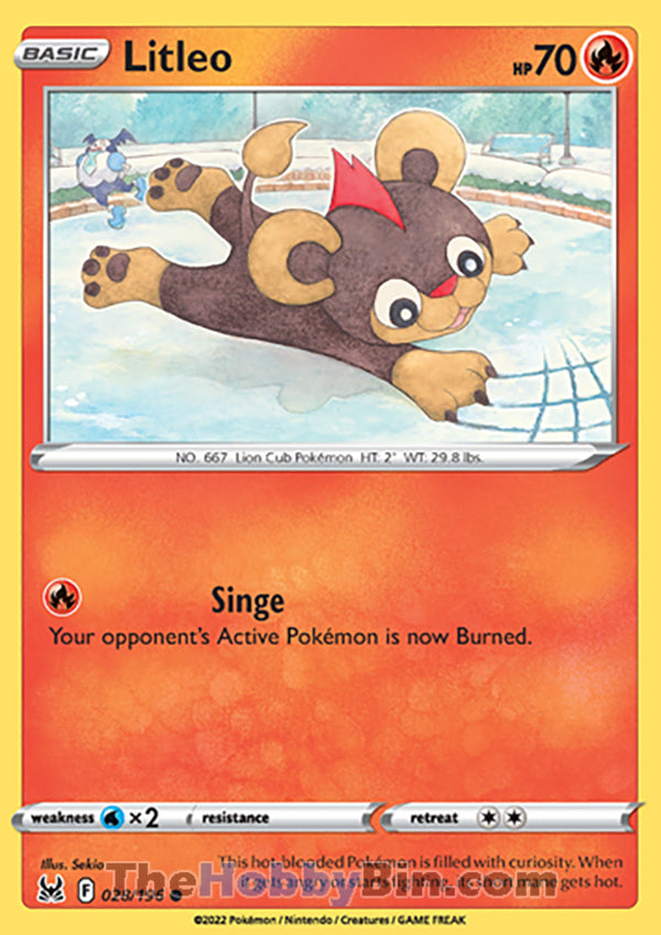 Litleo #28/196 Common - Lost Origin Pokemon card