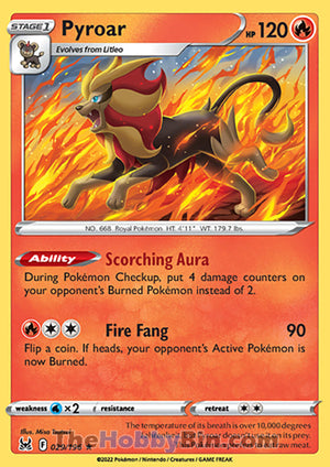 0029 Pyroar Holo Rare Lost Origin