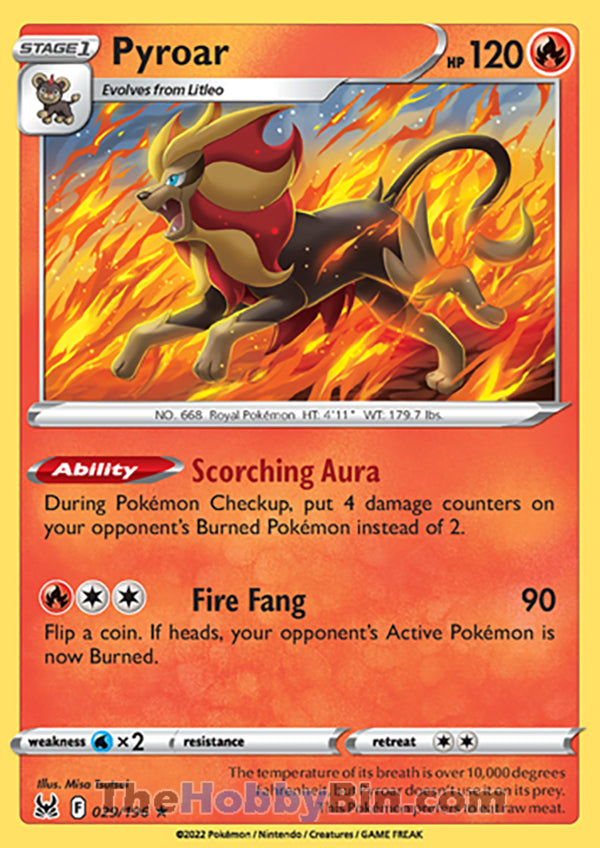 Pyroar #29/196 Holo Rare - Lost Origin Pokemon card