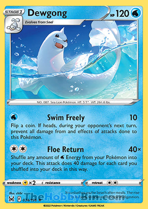 0034 Dewgong Rare Lost Origin