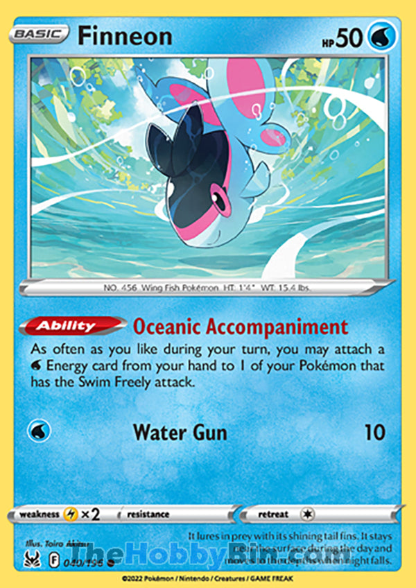 Finneon #40/196 Common - Lost Origin Pokemon card