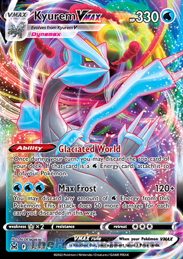 Kyurem VMAX #49/196 Ultra Rare - Lost Origin Pokemon card