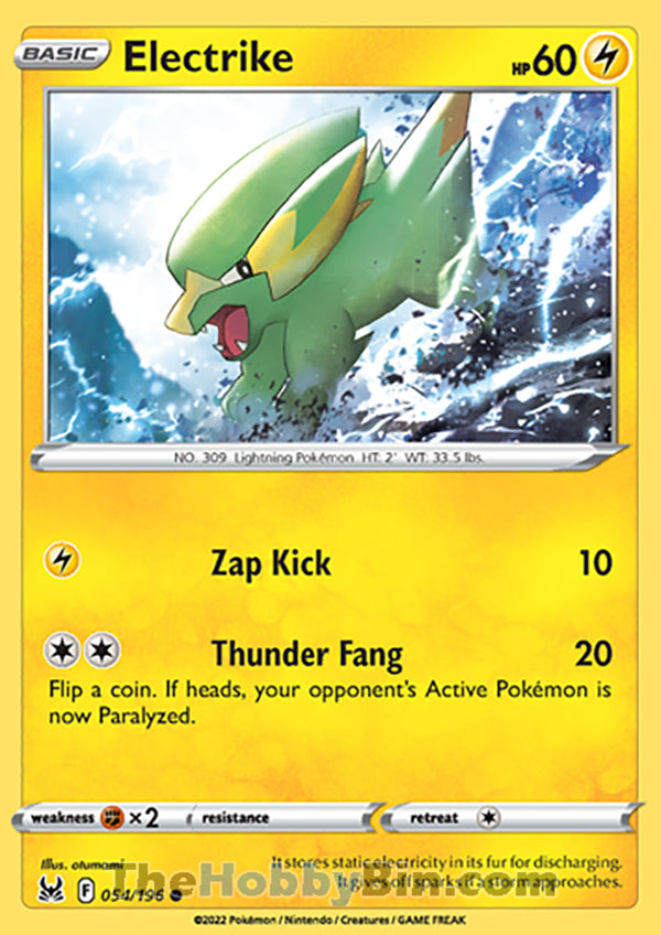 Electrike #54/196 Common - Lost Origin Pokemon card