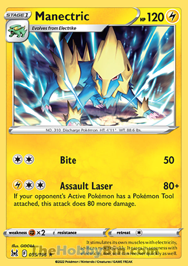 Manectric #55/196 Rare - Lost Origin Pokemon card