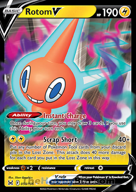 Rotom V Lost Origin Ultra Rare #058/196