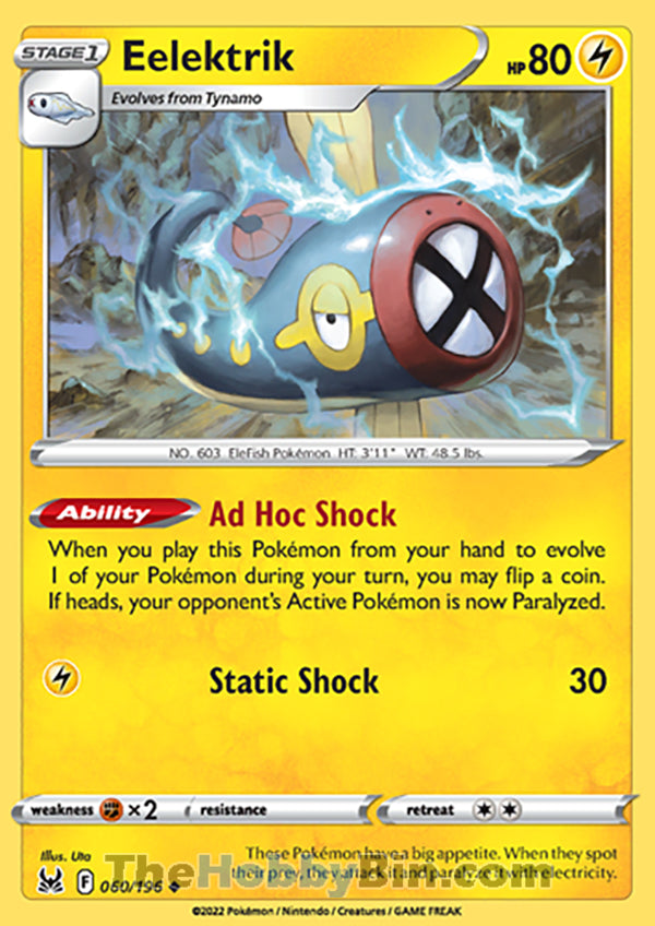 Eelektrik #60/196 Uncommon - Lost Origin Pokemon card