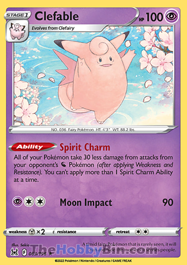 Clefable #63/196 Rare - Lost Origin Pokemon card