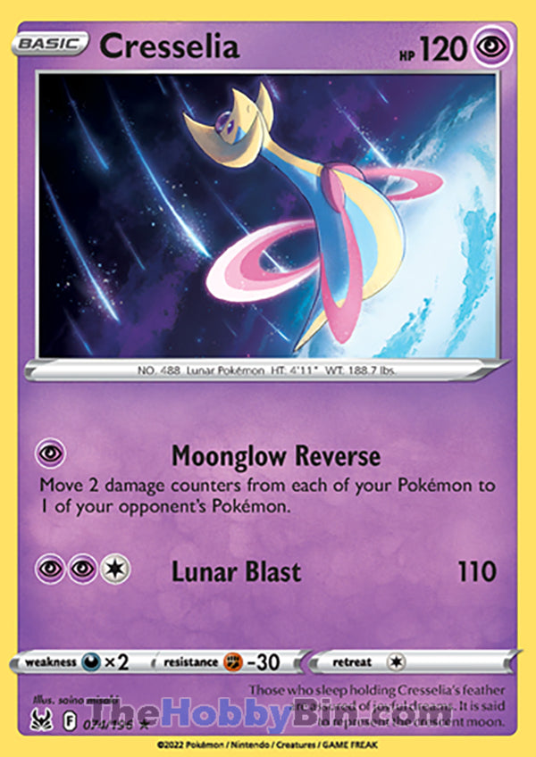 Cresselia #74/196 Holo Rare - Lost Origin Pokemon card