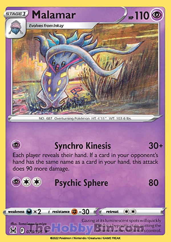 Malamar #78/196 Rare - Lost Origin Pokemon card