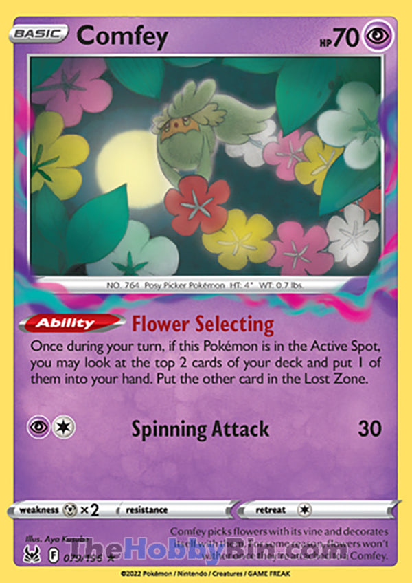 Comfey #79/196 Rare - Lost Origin Pokemon card