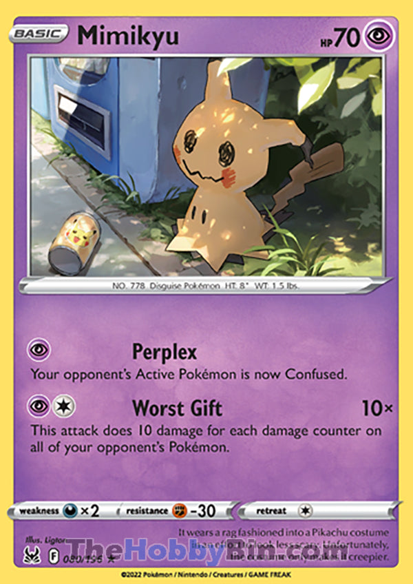 Mimikyu #80/196 Rare - Lost Origin Pokemon card