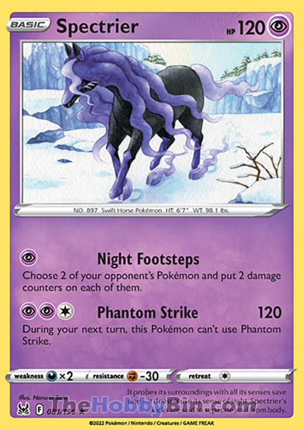 Spectrier #81/196 Holo Rare - Lost Origin Pokemon card