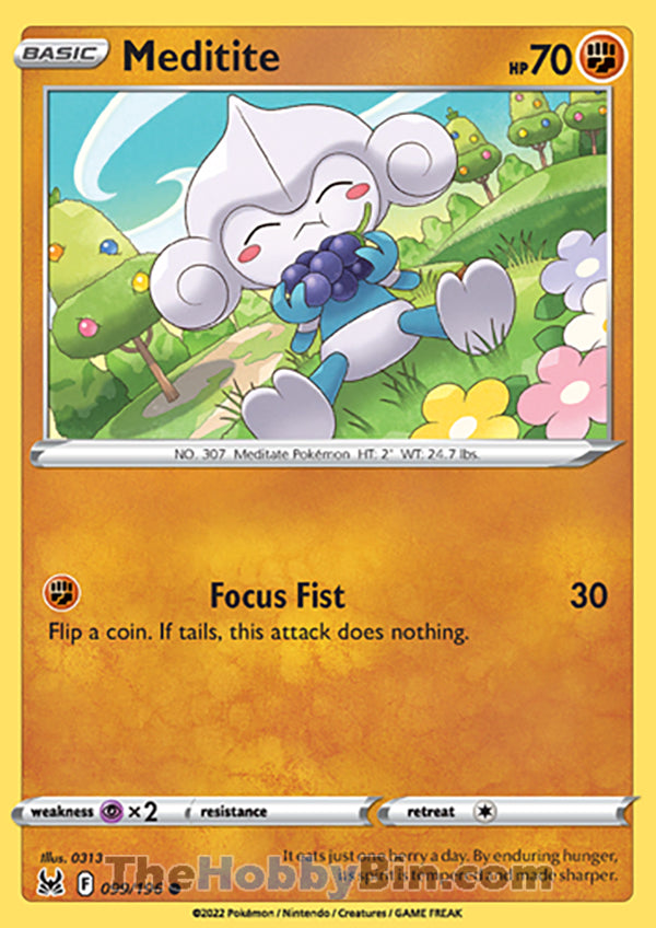 Meditite #99/196 Common - Lost Origin Pokemon card