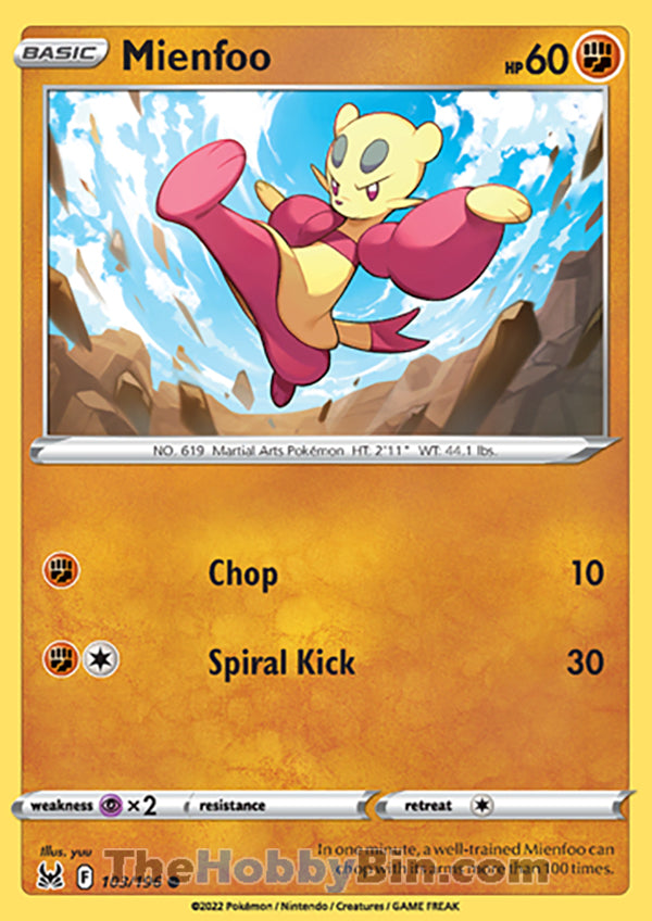Mienfoo #103/196 Common - Lost Origin Pokemon card
