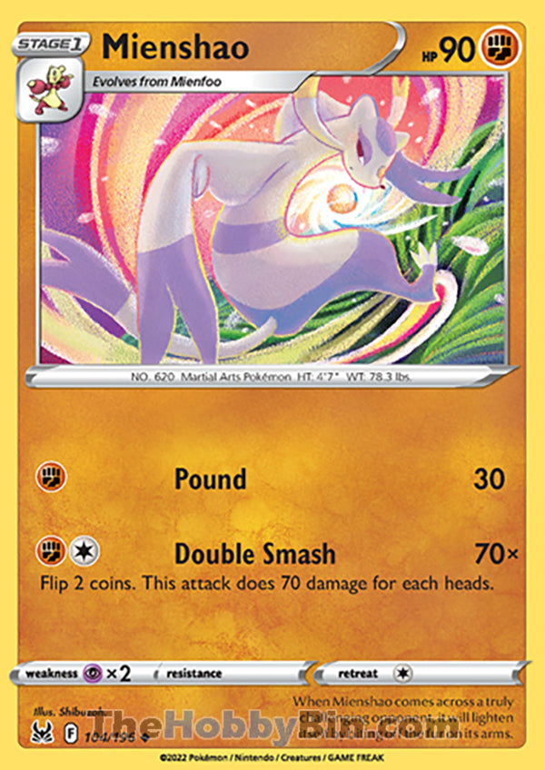 Mienshao #104/196 Uncommon - Lost Origin Pokemon card