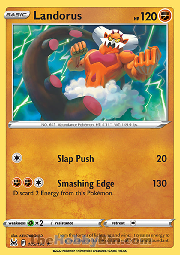 Landorus #105/196 Rare - Lost Origin Pokemon card