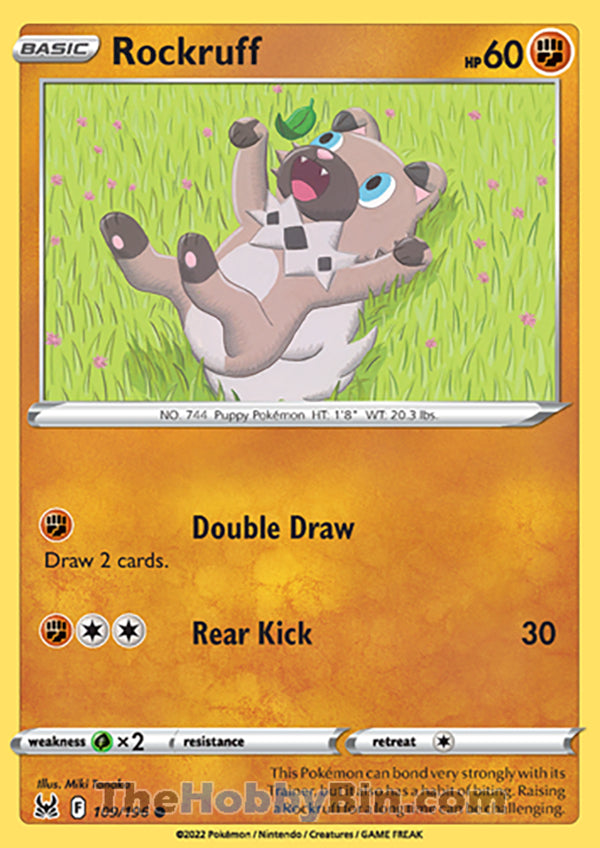 Rockruff #109/196 Common - Lost Origin Pokemon card