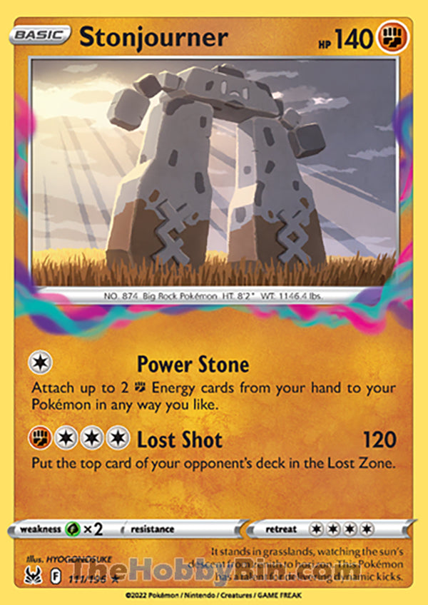 Stonjourner #111/196 Rare - Lost Origin Pokemon card
