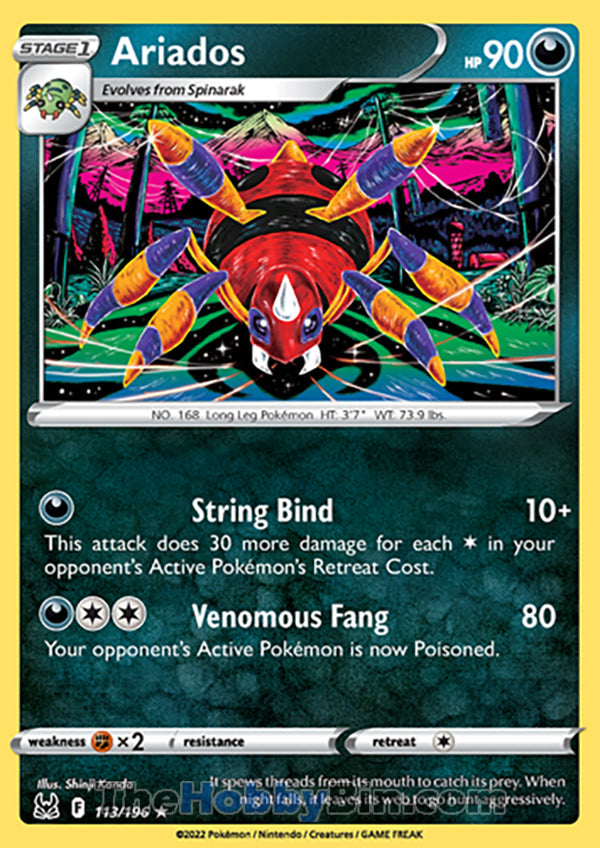 Ariados #113/196 Rare - Lost Origin Pokemon card