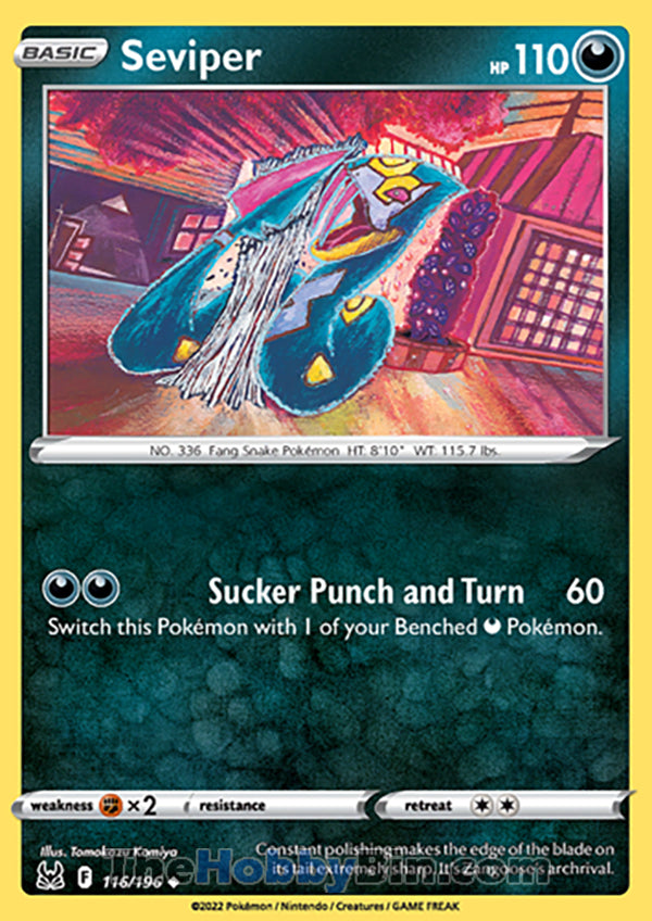 Seviper #116/196 Uncommon - Lost Origin Pokemon card