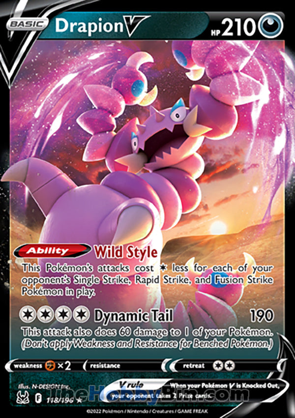 Drapion V #118/196 Ultra Rare - Lost Origin Pokemon card