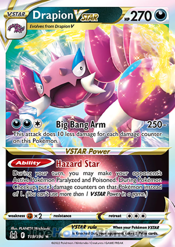 Drapion VSTAR #119/196 Ultra Rare - Lost Origin Pokemon card